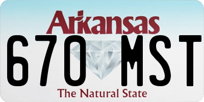 AR license plate 670MST