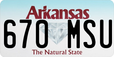 AR license plate 670MSU