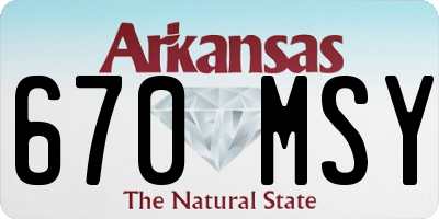 AR license plate 670MSY