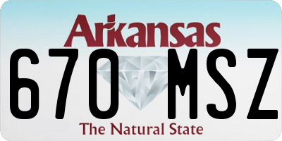 AR license plate 670MSZ