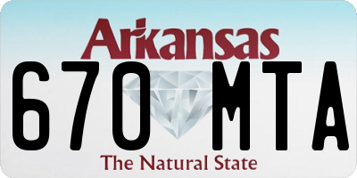 AR license plate 670MTA