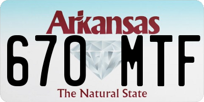 AR license plate 670MTF