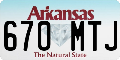 AR license plate 670MTJ