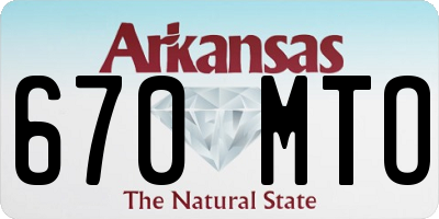 AR license plate 670MTO