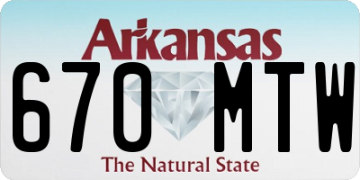 AR license plate 670MTW