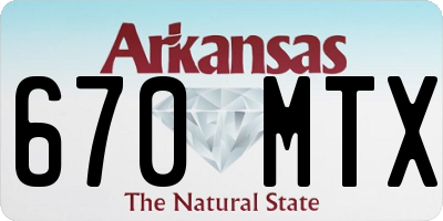 AR license plate 670MTX
