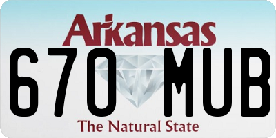AR license plate 670MUB