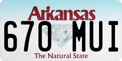 AR license plate 670MUI