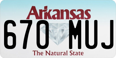 AR license plate 670MUJ
