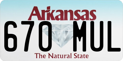 AR license plate 670MUL