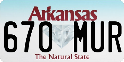 AR license plate 670MUR