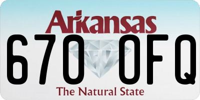 AR license plate 670OFQ