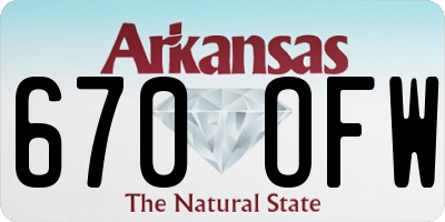 AR license plate 670OFW