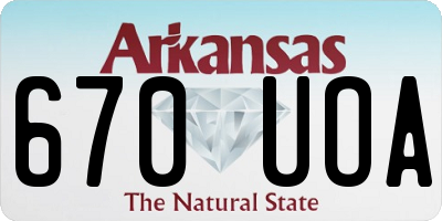AR license plate 670UOA