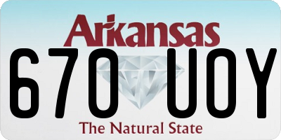 AR license plate 670UOY