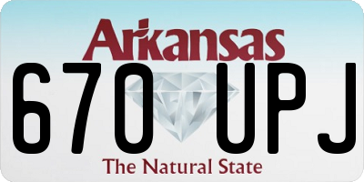 AR license plate 670UPJ