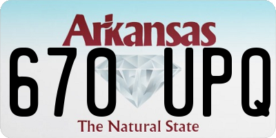 AR license plate 670UPQ