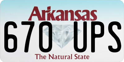AR license plate 670UPS