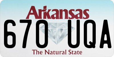 AR license plate 670UQA