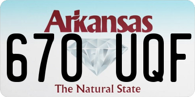 AR license plate 670UQF