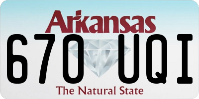 AR license plate 670UQI