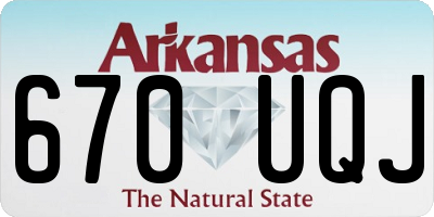 AR license plate 670UQJ
