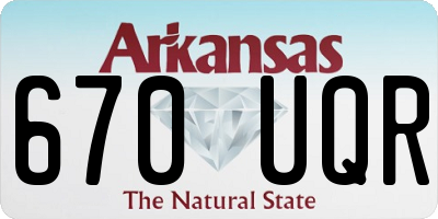 AR license plate 670UQR