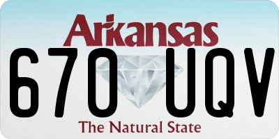 AR license plate 670UQV