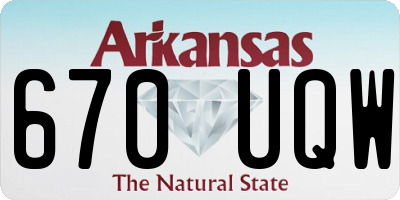AR license plate 670UQW