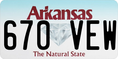 AR license plate 670VEW