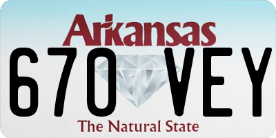 AR license plate 670VEY