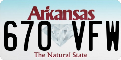 AR license plate 670VFW