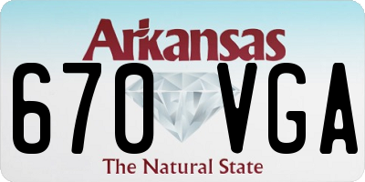 AR license plate 670VGA