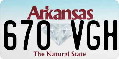 AR license plate 670VGH