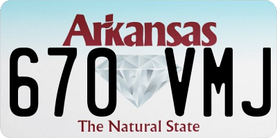 AR license plate 670VMJ