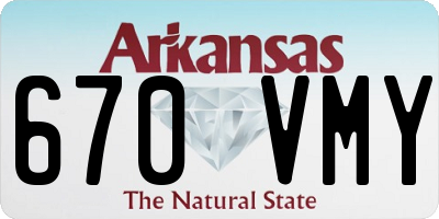 AR license plate 670VMY