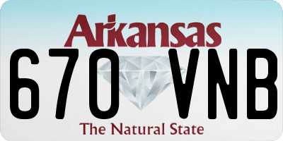 AR license plate 670VNB