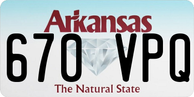 AR license plate 670VPQ