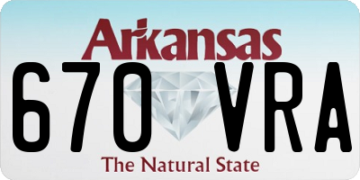 AR license plate 670VRA