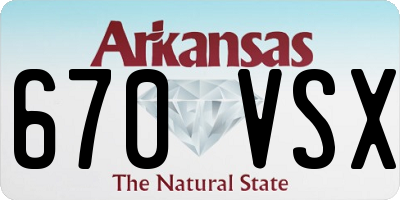 AR license plate 670VSX