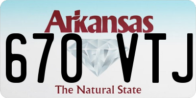 AR license plate 670VTJ