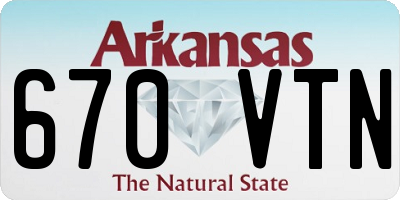 AR license plate 670VTN