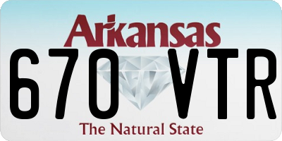 AR license plate 670VTR