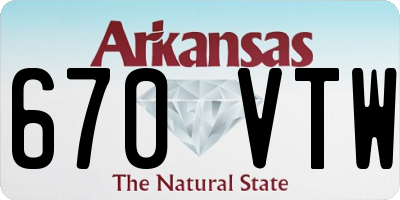 AR license plate 670VTW