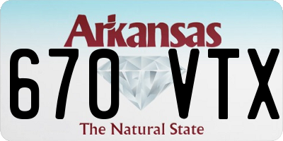 AR license plate 670VTX