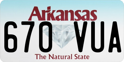 AR license plate 670VUA