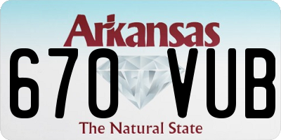 AR license plate 670VUB