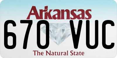 AR license plate 670VUC