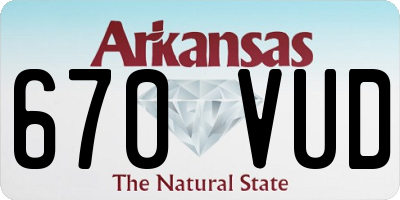 AR license plate 670VUD