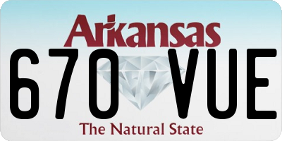 AR license plate 670VUE